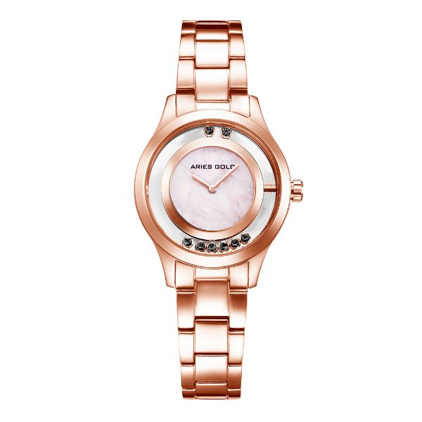 ARIES GOLD ENCHANT VERONA ROSE GOLD STAINLESS STEEL L 5021 RG-MB WOMEN'S WATCH